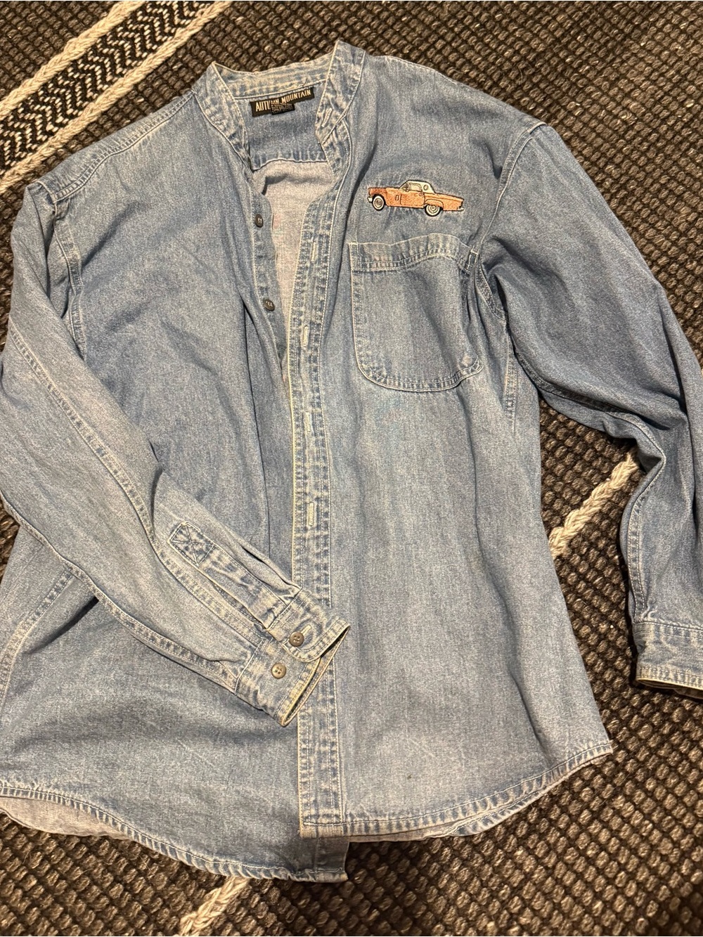 Vintage Denim Button-Up Shirt Jacket